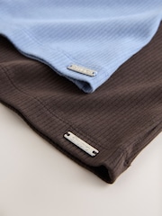 Blue/Brown Ribbed Vests 2 Pack - Image 10 of 11