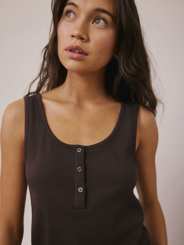 Blue/Brown Ribbed Vests 2 Pack - Image 6 of 6