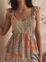 Peach Pink Paisley Cami Short Pyjamas Set - Image 3 of 7