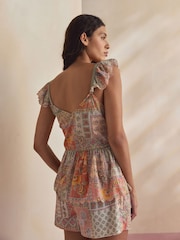 Peach Pink Paisley Cami Short Pyjamas Set - Image 4 of 7