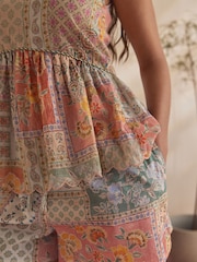 Peach Pink Paisley Cami Short Pyjamas Set - Image 6 of 7