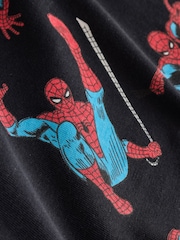 Juodas blizgutis - Spiderman marškinėliai trumpomis rankovėmis (3-16yrs) - 6 paveikslėlis iš 6