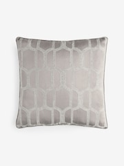 Natural 50 x 50cm Collection Luxe Evie Geometric Jacquard Cushion - Image 3 of 4
