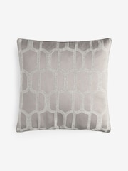 Natural 50 x 50cm Collection Luxe Evie Geometric Jacquard Cushion - Image 4 of 4