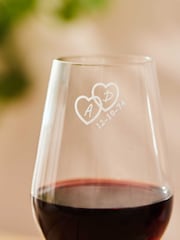 Personalised Couple's Heart Crystal Red Wine Glasses - Image 2 of 3