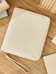 Personalised Embossed Travel Case in Oyster by Made Yours - Image 1 of 4