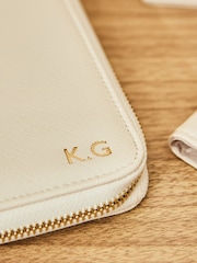 Personalised Embossed Travel Case in Oyster by Made Yours - Image 2 of 4