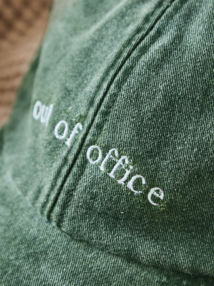 Personalised Out Of Office Cap in Forest Green by Made Yours - Image 3 of 3 Personalised Out Of Office Cap in Forest Green by Made Yours - Image 3 of 3