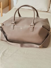 Personalised Weekend Holdall Bag in Taupe by Made Yours - Image 1 of 2