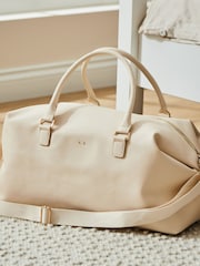 Personalised Embossed Weekend Holdall Bag in Oyster by Made Yours - Image 1 of 2