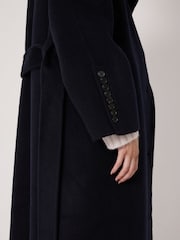 Hush Blue Pure Wool Double Faced Belted Coat - Image 5 of 7