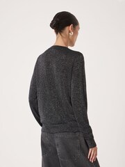 Hush Crew Neck Slim Fit Metallic Cardigan - صورة 5 من 6