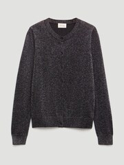 Hush Crew Neck Slim Fit Metallic Cardigan - صورة 6 من 6