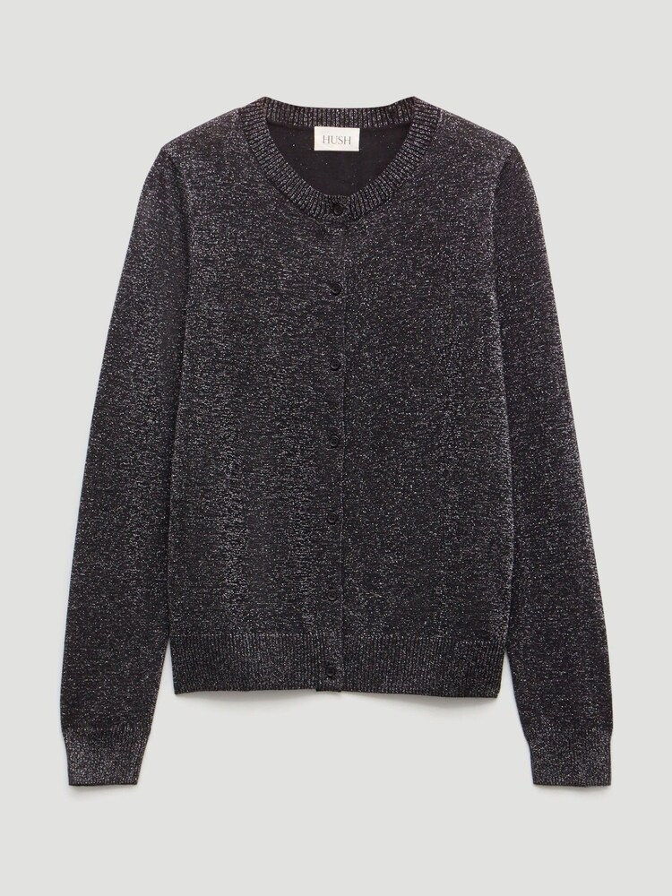 Hush Crew Neck Slim Fit Metallic Cardigan - صورة 6 من 6