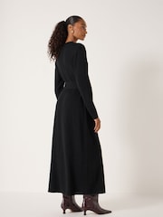 Hush Black Buckle Belt Merino Wool Midi Dress - Image 3 of 4