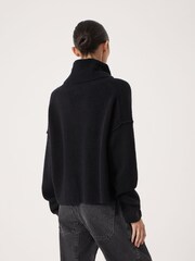Hush Black Cropped Meryl Wool Blend Jumper - Image 5 of 6