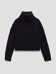 Hush Black Cropped Meryl Wool Blend Jumper - Image 6 of 6