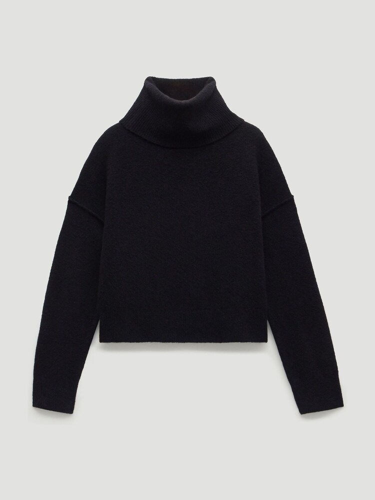 Hush Black Cropped Meryl Wool Blend Jumper - Image 6 of 6