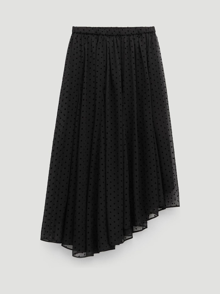 Hush Black Asymmetrical Flocked Spot Skirt - Image 5 of 5