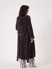 Hush Purple Fluffy Hooded Dressing Gown - Image 3 of 5
