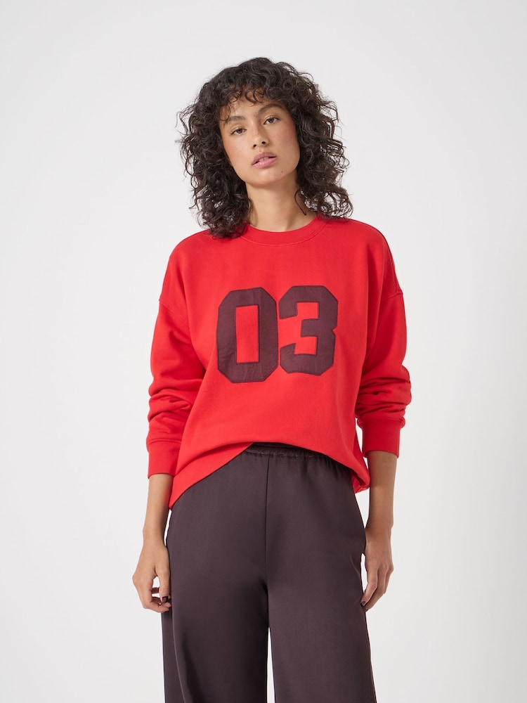 Hush Red Collegiate 03 Graphic Sweatshirt - Image 1 of 5 Hush Red Collegiate 03 Graphic Sweatshirt - Image 1 of 5