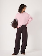 Hush Pink Cora Relaxed Chunky Cashmere Crew Jumper - Image 2 of 6