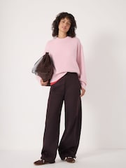 Hush Pink Cora Relaxed Chunky Cashmere Crew Jumper - Image 3 of 6