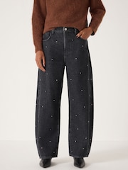Hush Black Embellished Bree Barrel Leg Jeans - Image 1 of 5
