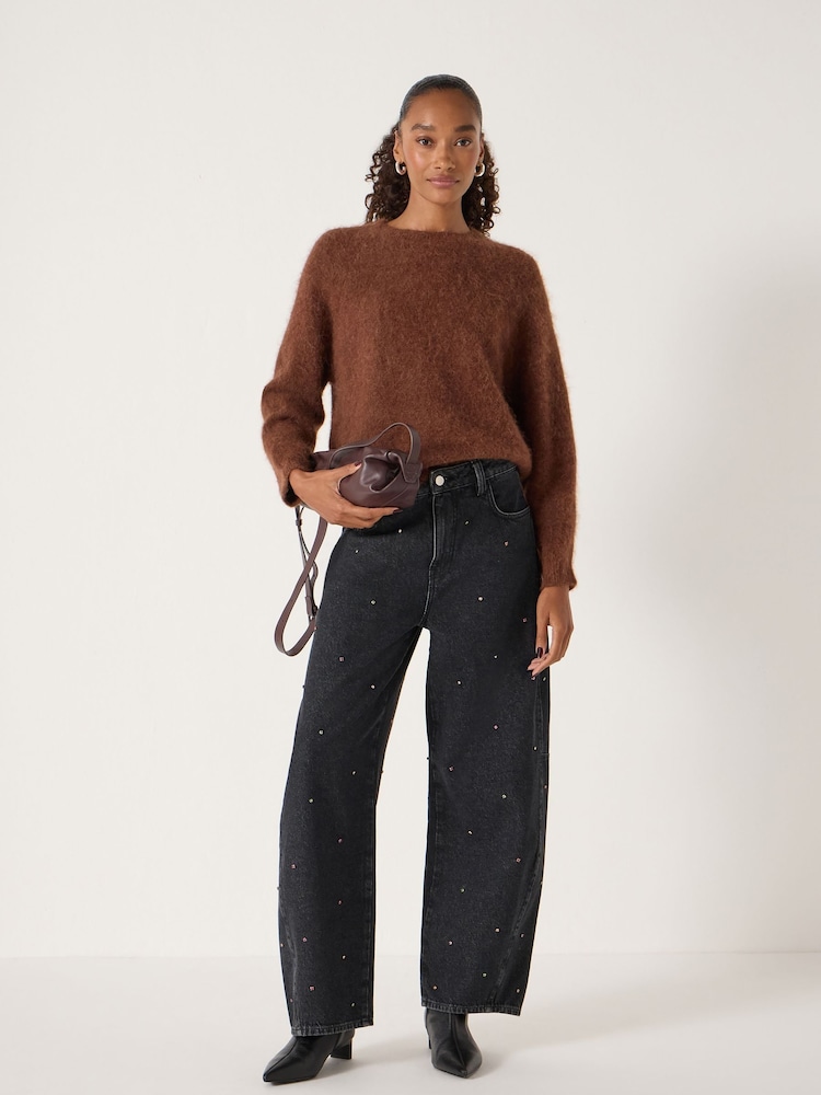 Hush Black Embellished Bree Barrel Leg Jeans - Image 2 of 5