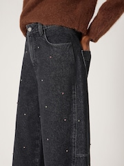 Hush Black Embellished Bree Barrel Leg Jeans - Image 3 of 5