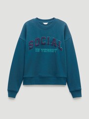 Hush Green Social In Theory Graphic Sweatshirt - Image 5 of 5