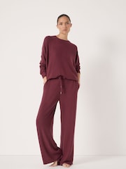 Hush Purple Elle Supersoft Wide Leg Joggers - Image 2 of 5