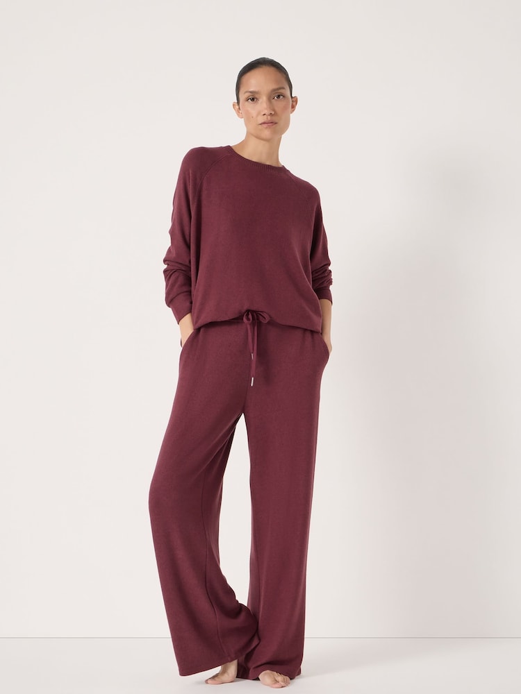 Hush Purple Elle Supersoft Wide Leg Joggers - Image 2 of 5