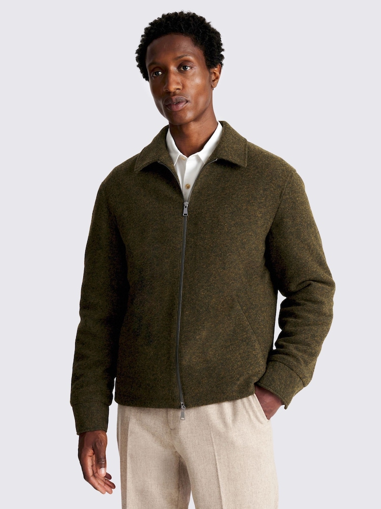 MOSS Green Knit Zip Jacket - Image 1 of 4 MOSS Green Knit Zip Jacket - Image 1 of 4
