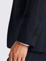 MOSS Regular Fit Navy Blue Stripe Jacket - Image 4 of 4
