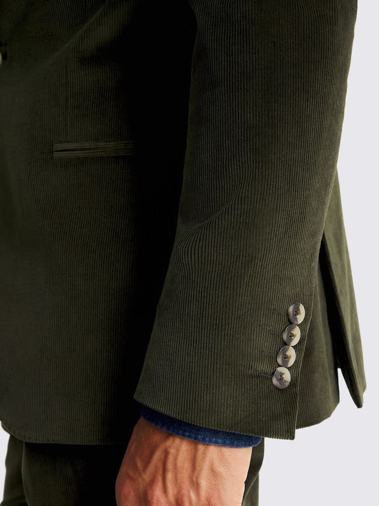 MOSS Tailored Fit Dark Green Corduroy Jacket - Image 4 of 4 MOSS Tailored Fit Dark Green Corduroy Jacket - Image 4 of 4