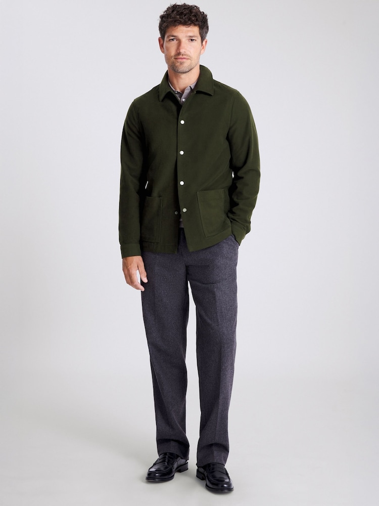 Khaki Green Moleskin Chore Overshirt - Image 2 of 4