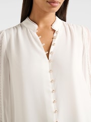Forever New White Morgan Trimmed Blouse - Image 3 of 5