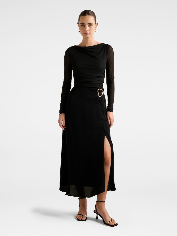 Forever New Black Arabella 2-In-1 Midi Dress - Image 1 of 4
