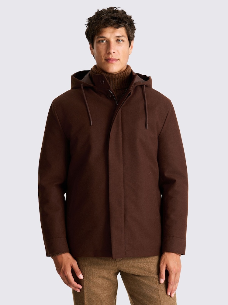 MOSS Dark Chestnut Wool Brown Parka - Image 1 of 5