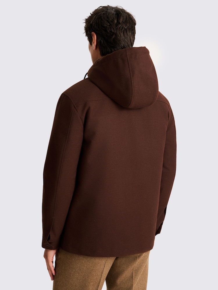 MOSS Dark Chestnut Wool Brown Parka - Image 2 of 5