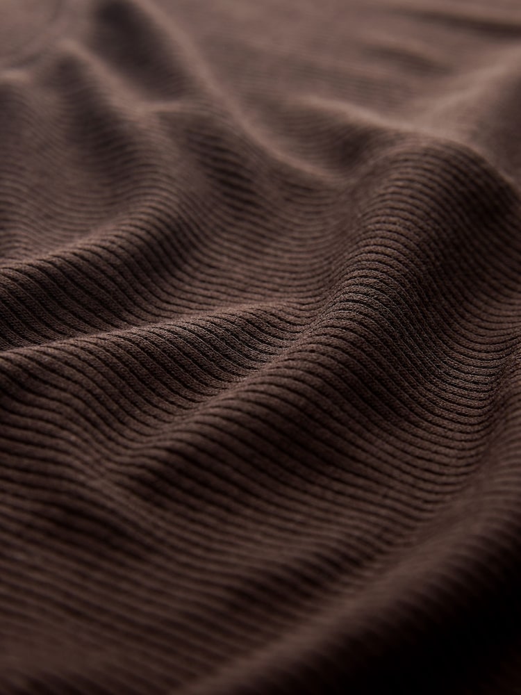 Chocolate Brown Ribbed Short Sleeve Pyjamas - Image 11 of 11 Chocolate Brown Ribbed Short Sleeve Pyjamas - Image 11 of 11