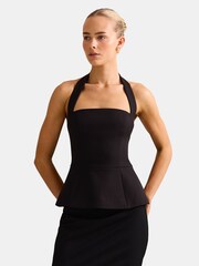 Forever New Black Kendall Halter Neck Top - Image 1 of 5