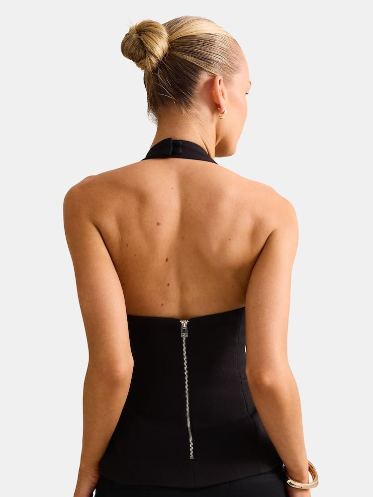 Forever New Black Kendall Halter Neck Top - Image 2 of 5 Forever New Black Kendall Halter Neck Top - Image 2 of 5