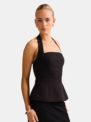 Forever New Black Kendall Halter Neck Top - Image 4 of 5