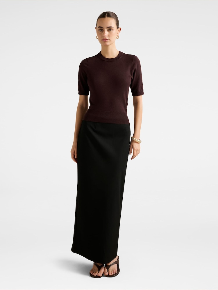 Forever New Brown Maisie Short Sleeves T-Shirt - Image 5 of 5