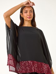Roman Sequin Hem Contrast Tunic Top - Slika 1 iz 5