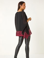 Roman Sequin Hem Contrast Tunic Top - Slika 3 iz 5