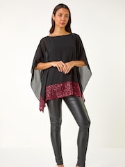 Roman Sequin Hem Contrast Tunic Top - Slika 5 iz 5