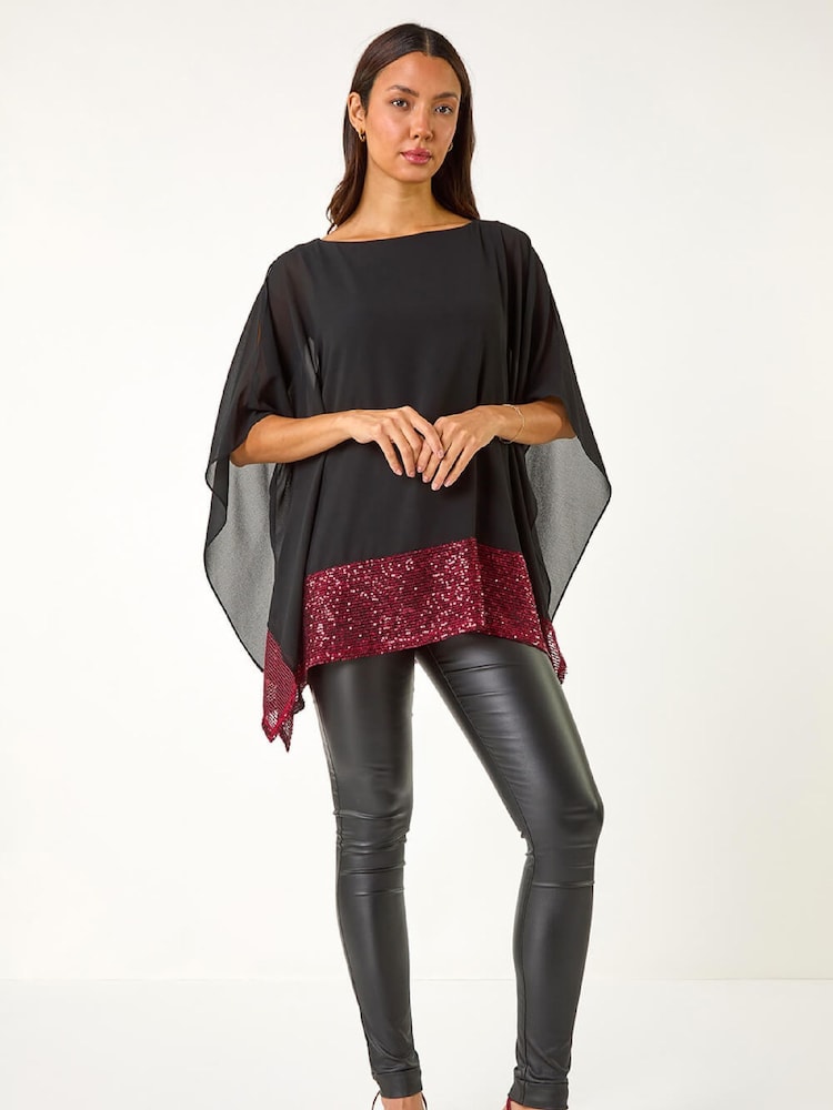 Roman Sequin Hem Contrast Tunic Top - Slika 5 iz 5